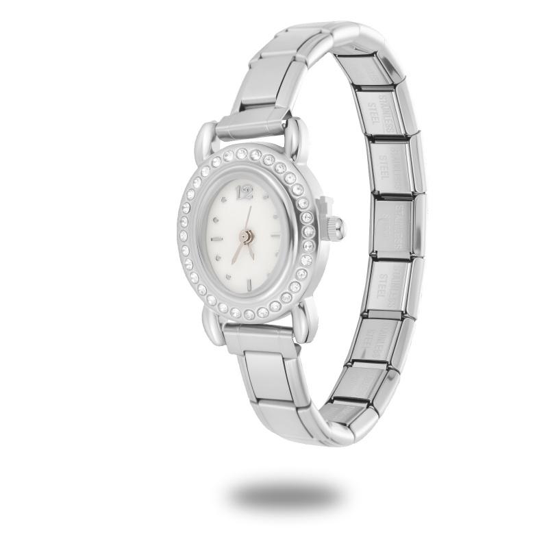 Wholesale Vintage Men Women's High Quality Stainless Steel Oval Watch Head Bracelet Fit 9MM DIY Charm Fashion Bangle Jewelry