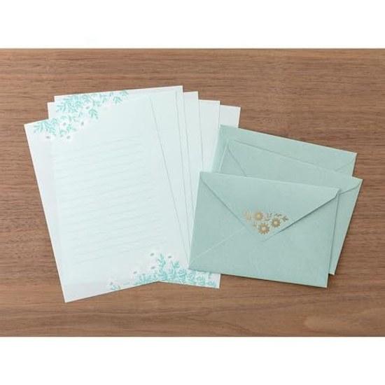 Midori Letter Set Foil-Stamped Envelope Margaret Pattern
