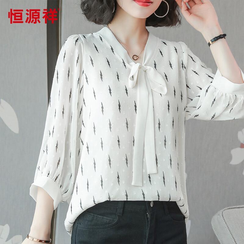 Hengyuanxiang Women s 3/4 Sleeve V-Neck Solid Blouse M