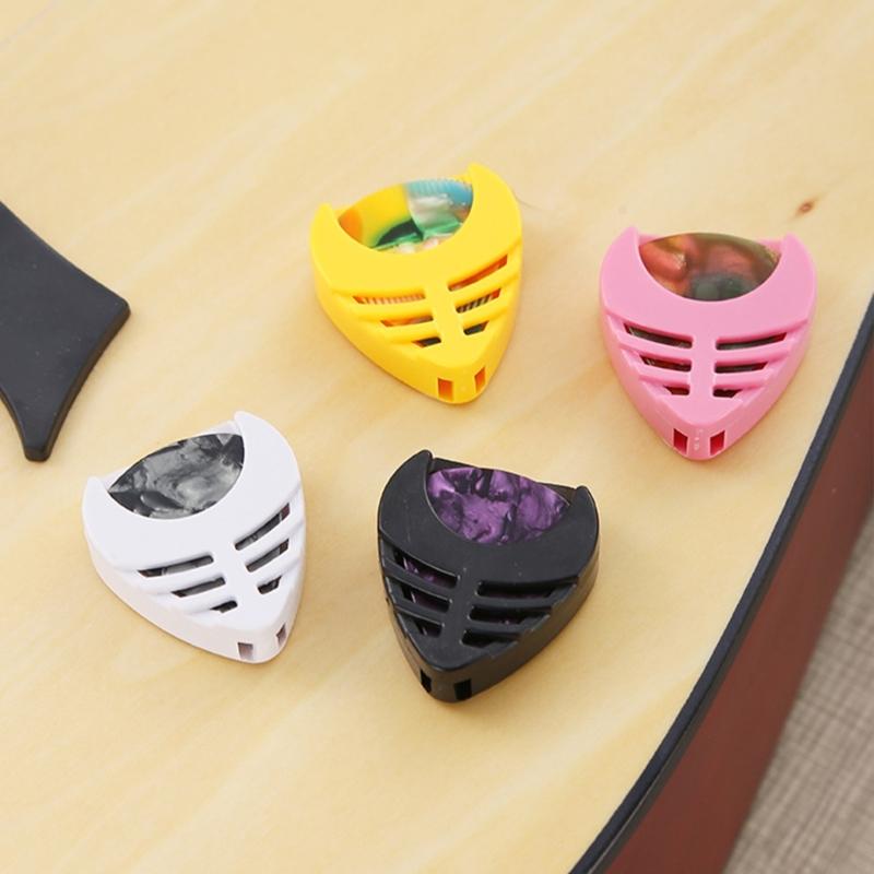 6pcs Triangular Guitar Pick Holder Durability ABS Material Light Weight Portable For Musicians