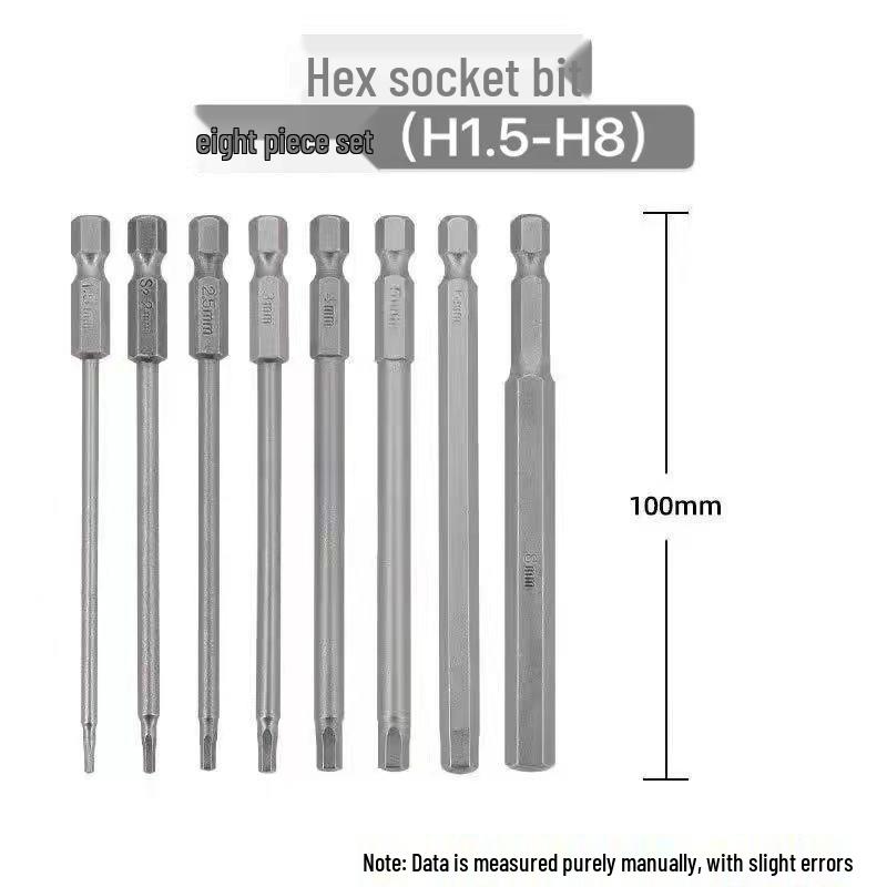 Hex Bit Set for Drills: Super Hard S2 Industrial Extended Screwdriver and Wrench Bits