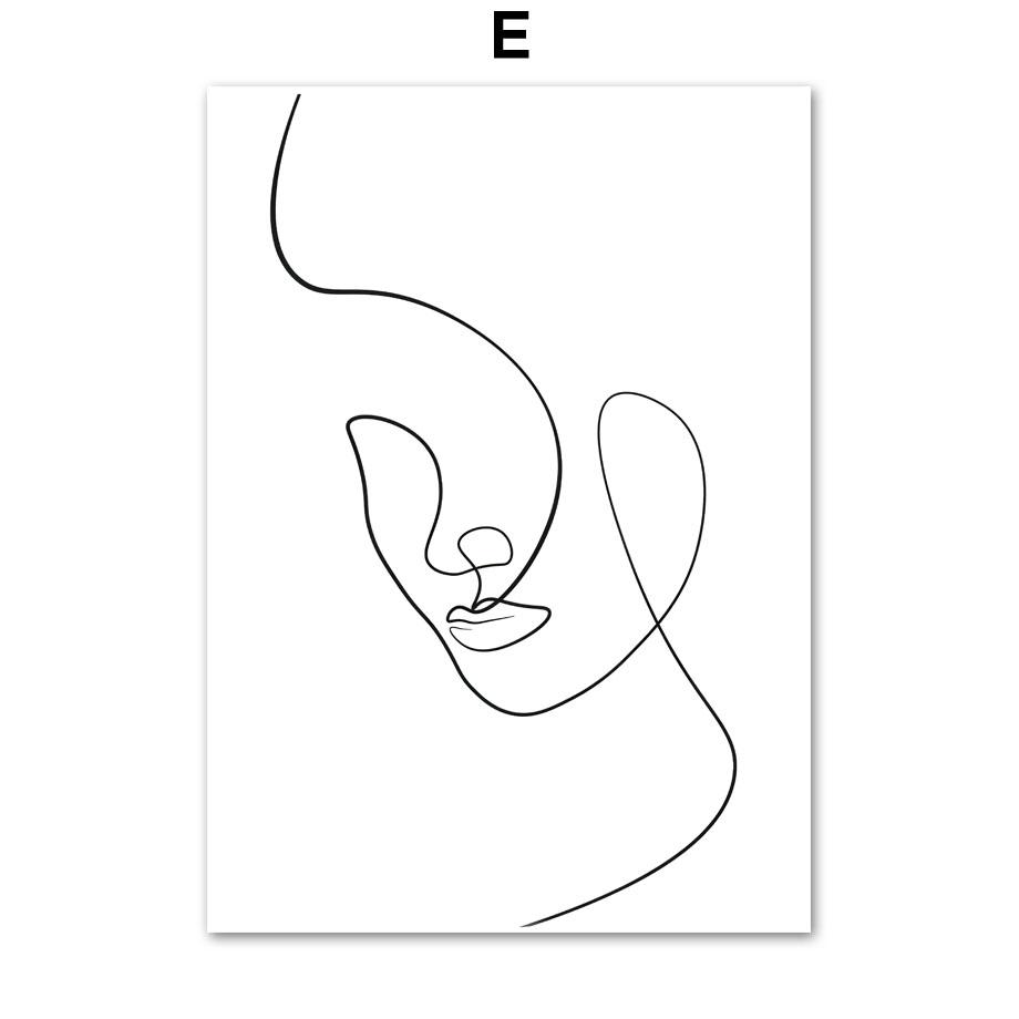 Posters Prints Canvas Painting Nordic Minimalist Wall Art Pictures For Living Room Home Decor Abstract Woman Face Hands Line