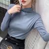 Women S Slim Fit Half Turtleneck Shiny Thick Thermal Base Layer T Shirt