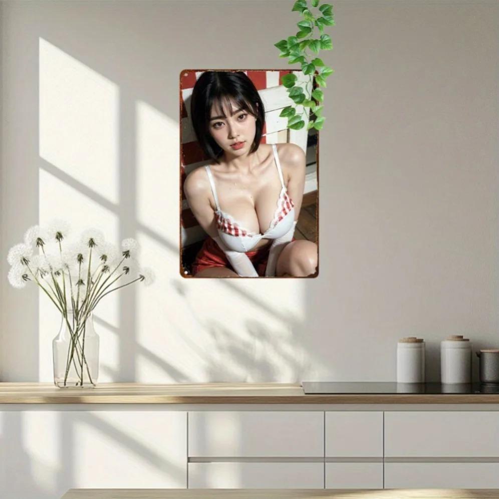 Artă de Perete Anime Semn Metalic Retro Decor Acasă Aluminiu Cadou Fată Anime