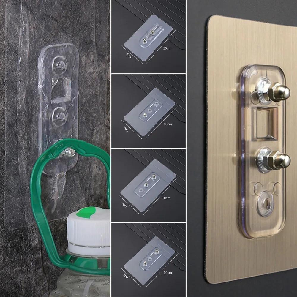 No Punching Double Hole Screw Sticker Wall Picture Hanger Variable Distance Traceless Nail Wall Hanger Wall Screw Sticker