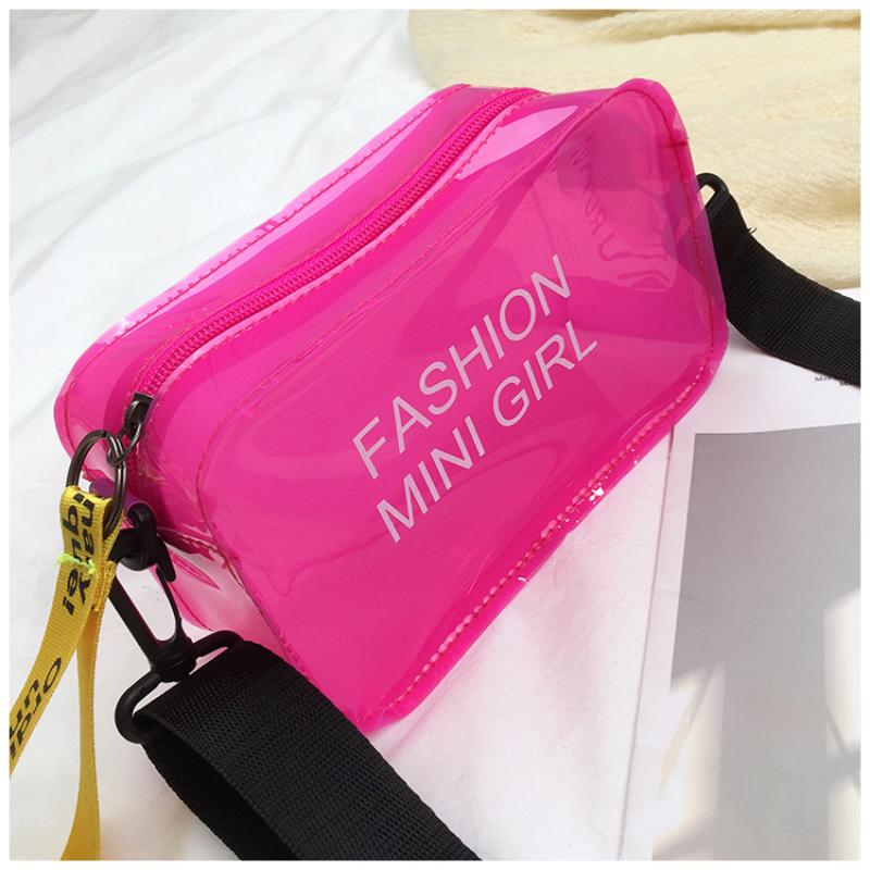 Women Fashion Clear Sweet Purses Candy Color Messenger Bag Crossbody Bags Shoulder Bag Transparent Jelly Bag