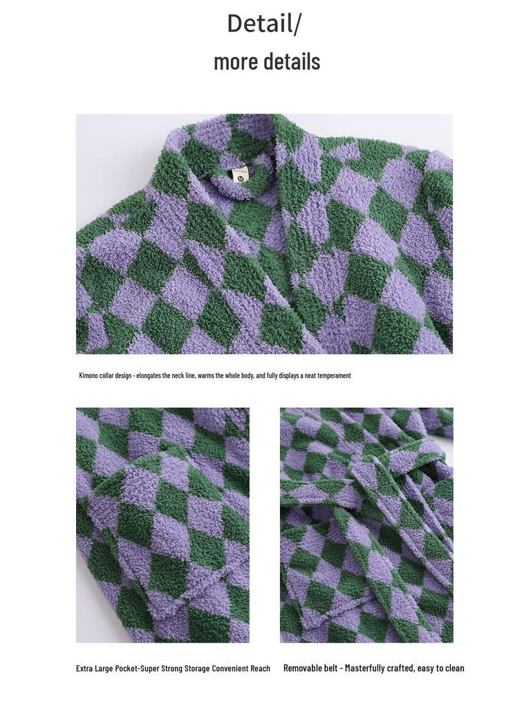 2025 Damen Verdickter Plüsch Velours Bademantel - Winter Lang Korallenfleece Homewear für Paare