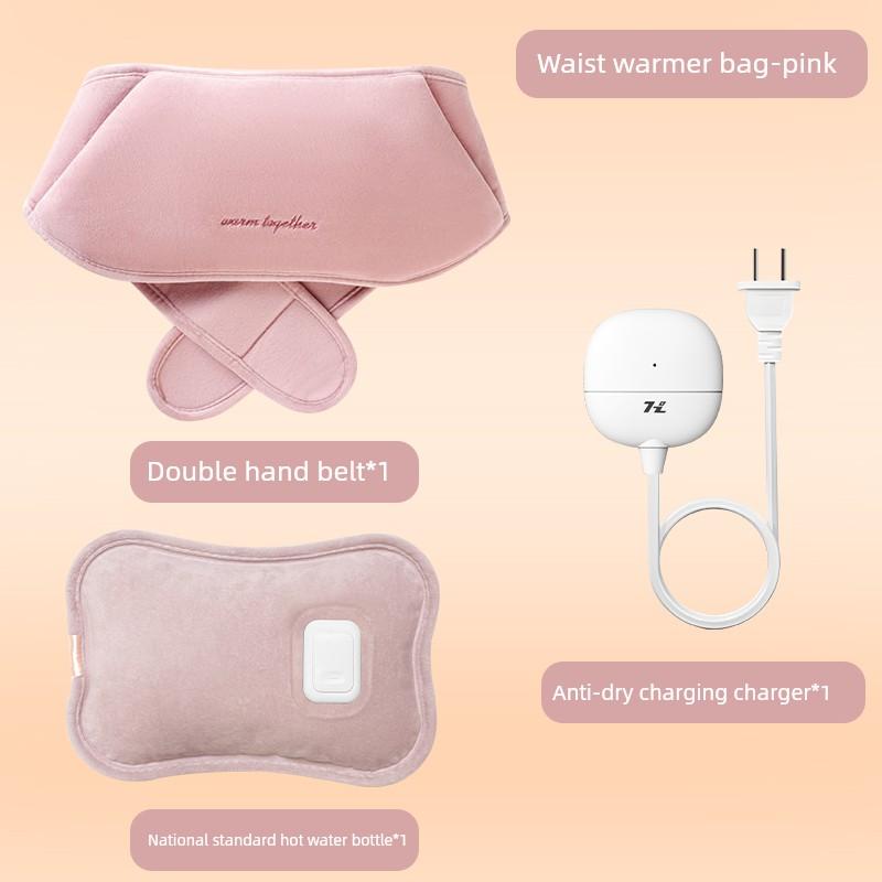 Anti-Dry Burning Rechargeable Hot Water Bottle with Velvet Surface, Warm Hand Warmer, Warm Belly Warmer, Bed Heating Pad, Hand Warmer for Students