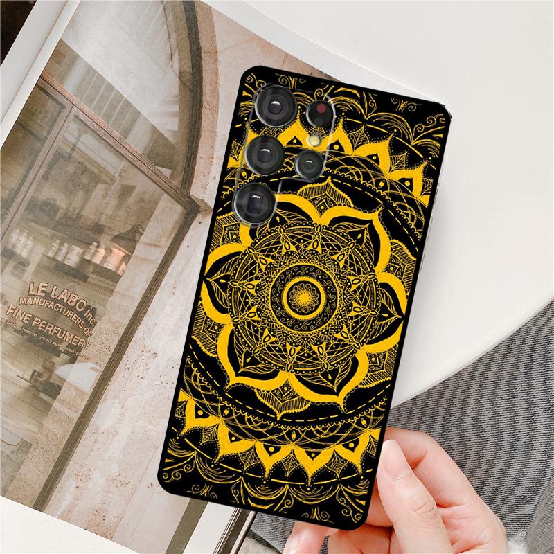 Coque de téléphone Mandala Floral à Fleurs Pour Samsung Galaxy S24 Ultra S9 S10 S20 S22 S21 Plus S23 FE S25 Ultra Protection Complète
