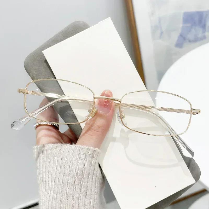 

Мужские и женские новые модные очки для близорукости, квадратные очки для близорукости в металлической оправе, ретро-очки с металлической оправой -2.5