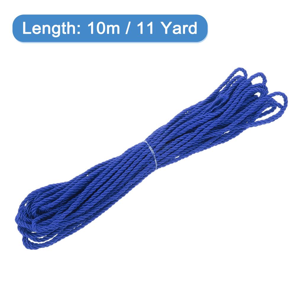 Uxcell 11 Yard 3mm Twisted Cord Trim 3-Ply Twine Braided Rope Shiny Thread String for Craft Gift Bag Curtain Christmas Decor