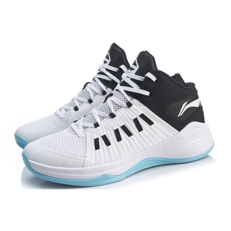 LiNing Lightweight Basketball Court Shoes Men Sneakers Black White ABPP017-2
