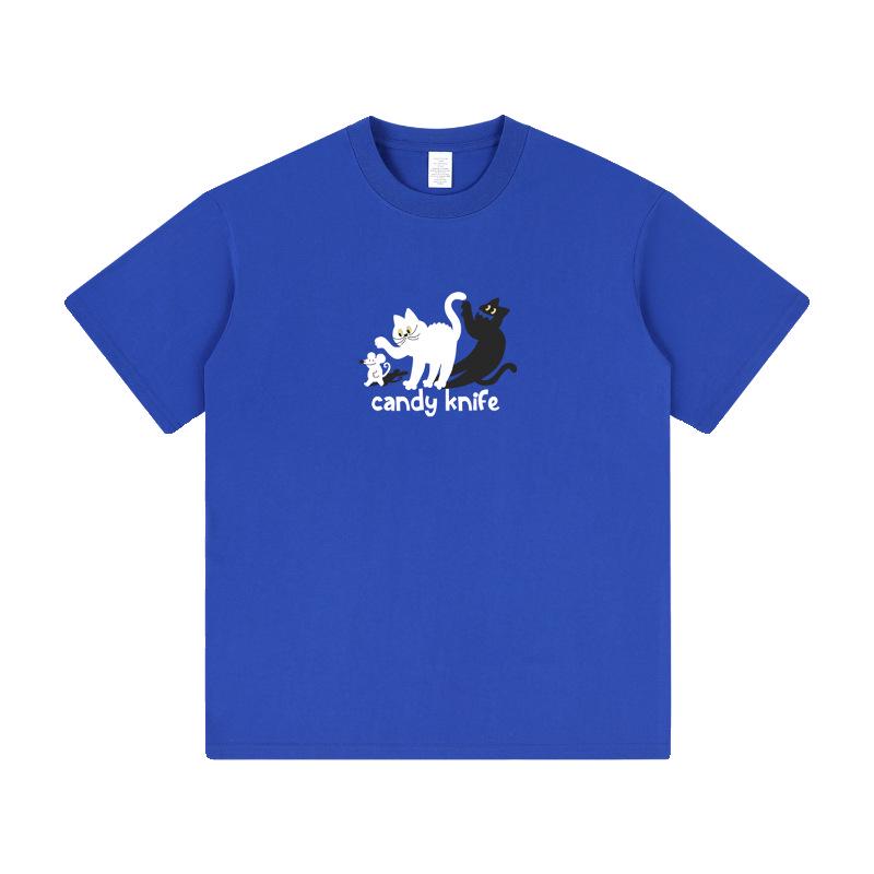 Summer Cartoon Print Unisex T-Shirt: Hong Kong Trend, Pure Cotton, Versatile, BF Style