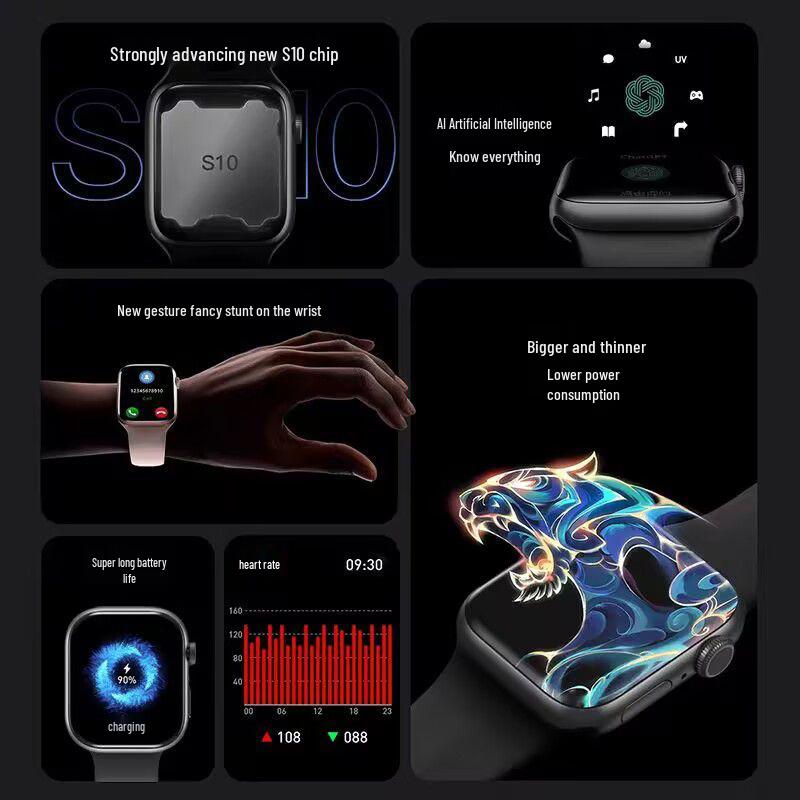 Ceas inteligent TS10: Plată Duală, Tracker Sportiv, Navigație Bluetooth, Răspundere la Apeluri, Brățară de Monitorizare a Sănătății.