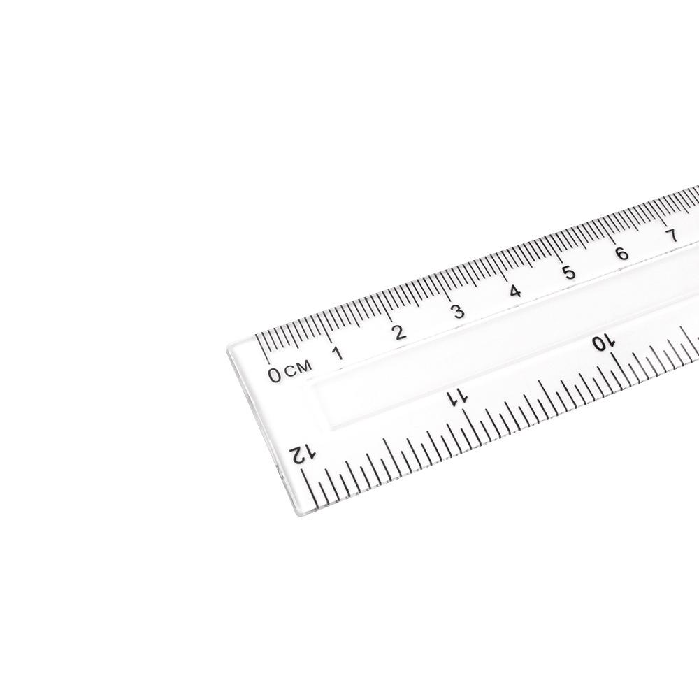 30cm Transparent Plastic Dual-Sided Ruler for Student Teaching Supplies