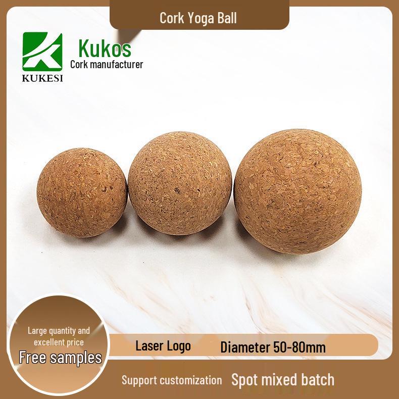 Cork Fascia & Plantar Foot Massage Ball - 50-80mm Yoga & Fitness Peanut Ball 35mm Ball жёлтый