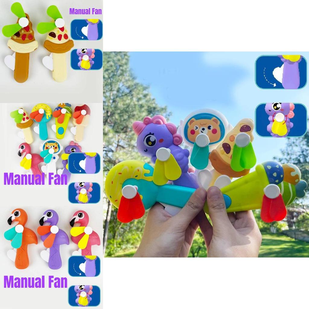 Adorable Handheld Cartoon Fan For Kids Cute Animal Portable Hand Press Fan For Students And Travel
