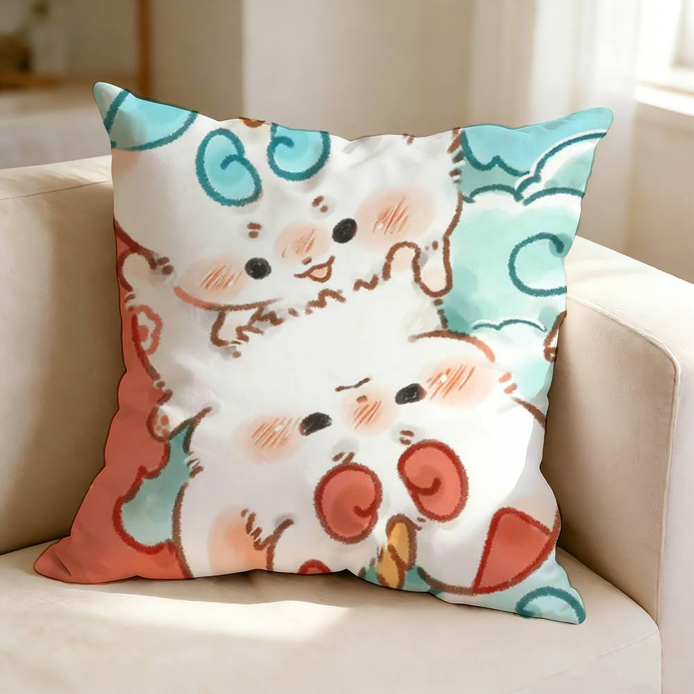 Cute Furry F-Fabulous Beasts  Square Double-Sided printed Pillow Case Bedroom Bedside Pillow Sofa Cushion Cover
