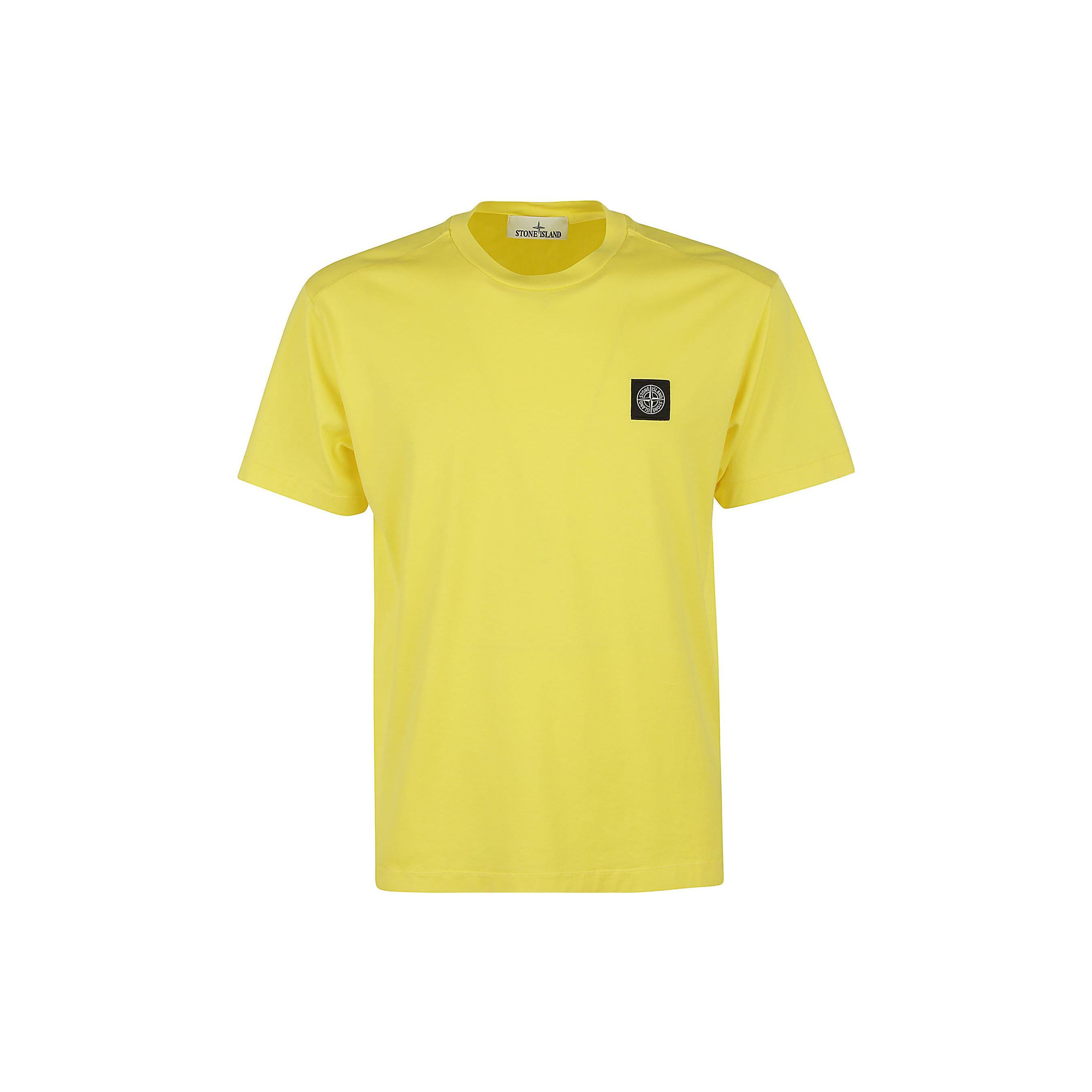 Stone Island Ss23 Effen Logo Patch Crew Neck Korte Mouw T-Shirt Heren Tops Geel 101524113-V0030 L