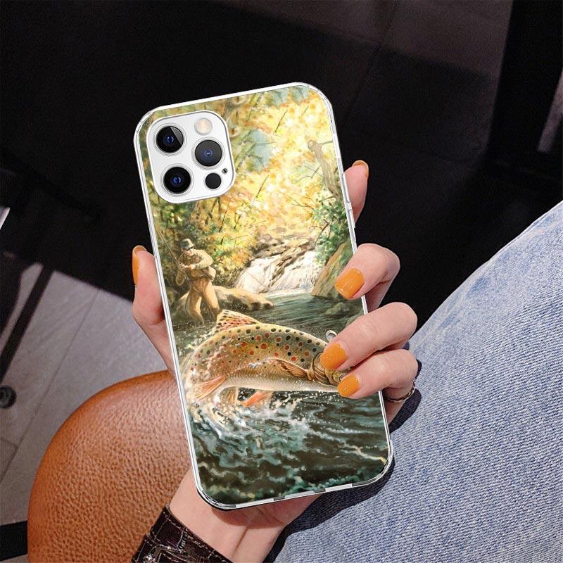 

Hunting Fishing Man Phone Case For iPhone 17 Air 16 Pro Max 16E 15 + 14 Plus 11 12 13 Mini 7 8 SE Gift Print Cover Fundas 17 Air iPhone 15
