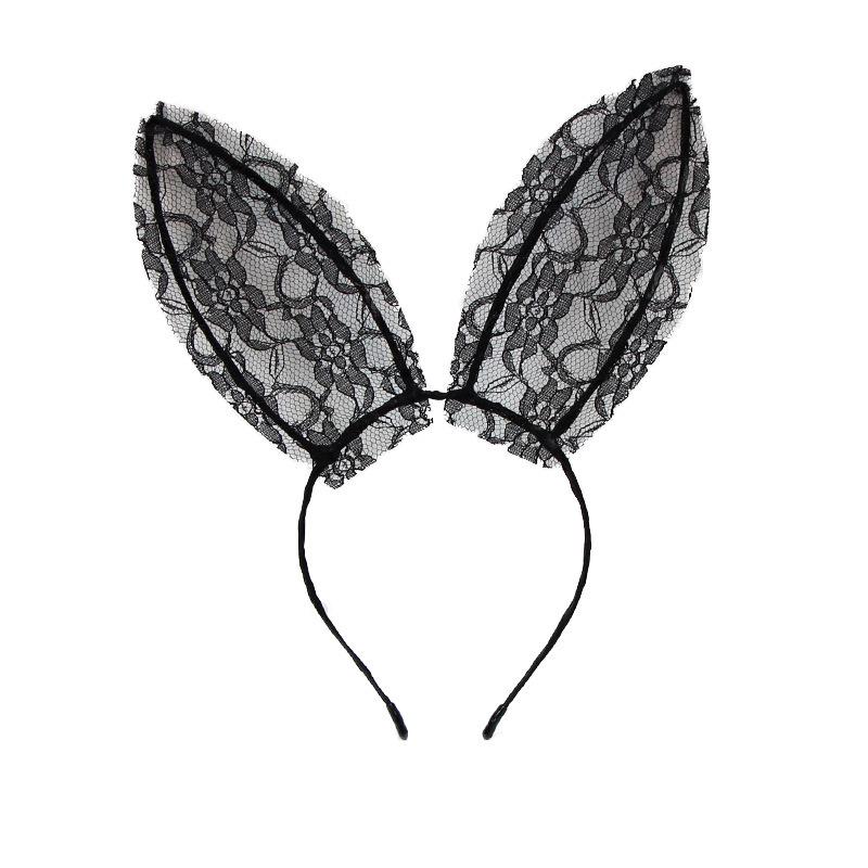 Lace big rabbit ears headband cute sexy lingerie accessories sexy headband hairpin mesh headgear z