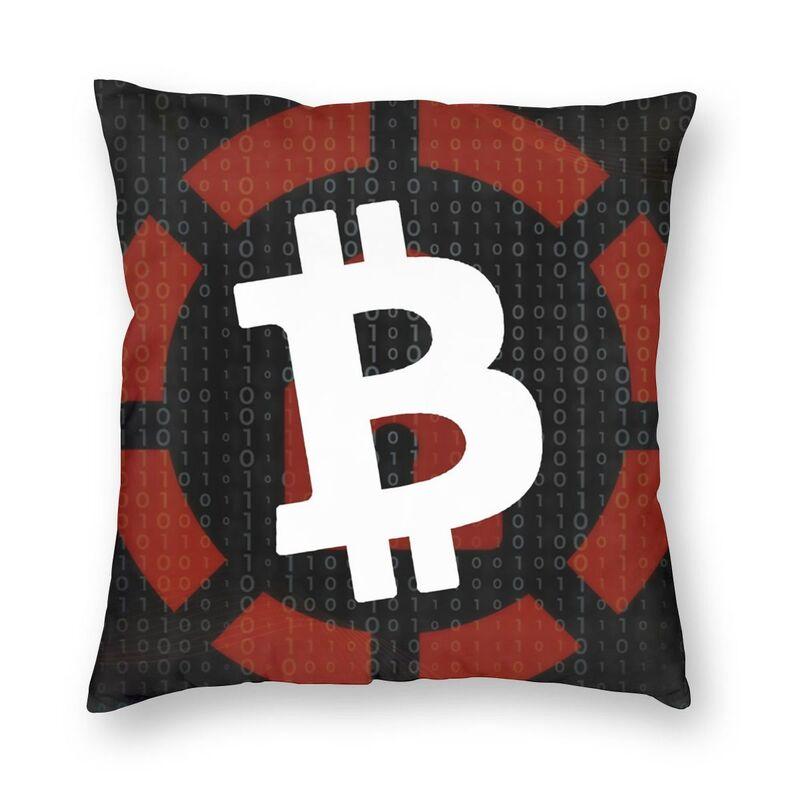 Bitcoin Cryptocurrency Square Throw Pillow Cover Decoration Print Ethereum Blockchain Btc Cryptocurrency Cushion Cover for Sofa