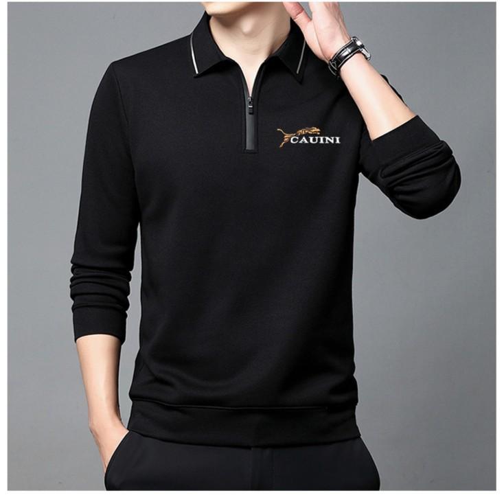 

Рубашка поло на молнии. Осенне-зимняя футболка с флисовой подкладкой и отворотами с длинными рукавами. Нижняя рубашка. XXXXL