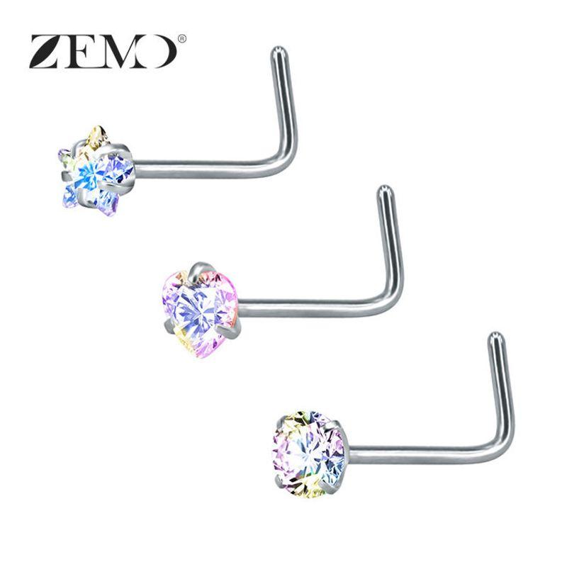 Nose Stud Super Flash Zircon Mini Small Diamond Girl Sexy Nightclub Stylish Fashion Puncture Trendy Cool Man Nose Studs Pin