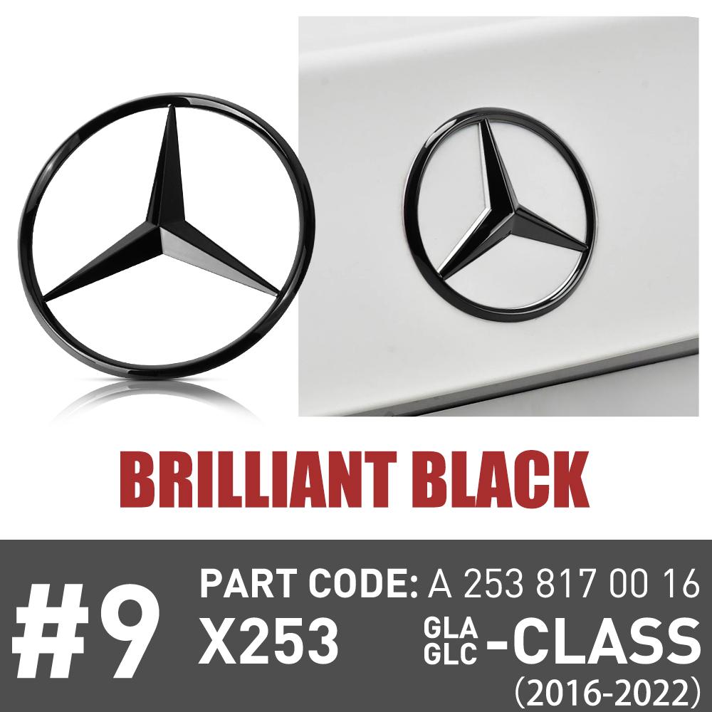

New 2025 Hot 90mm ABS Tail Star Emblems Black Rear Trunk Star Logo Stickers Badges for Benz GLC250 GLC300 GLC350e GLC43 AMG X253 1PC