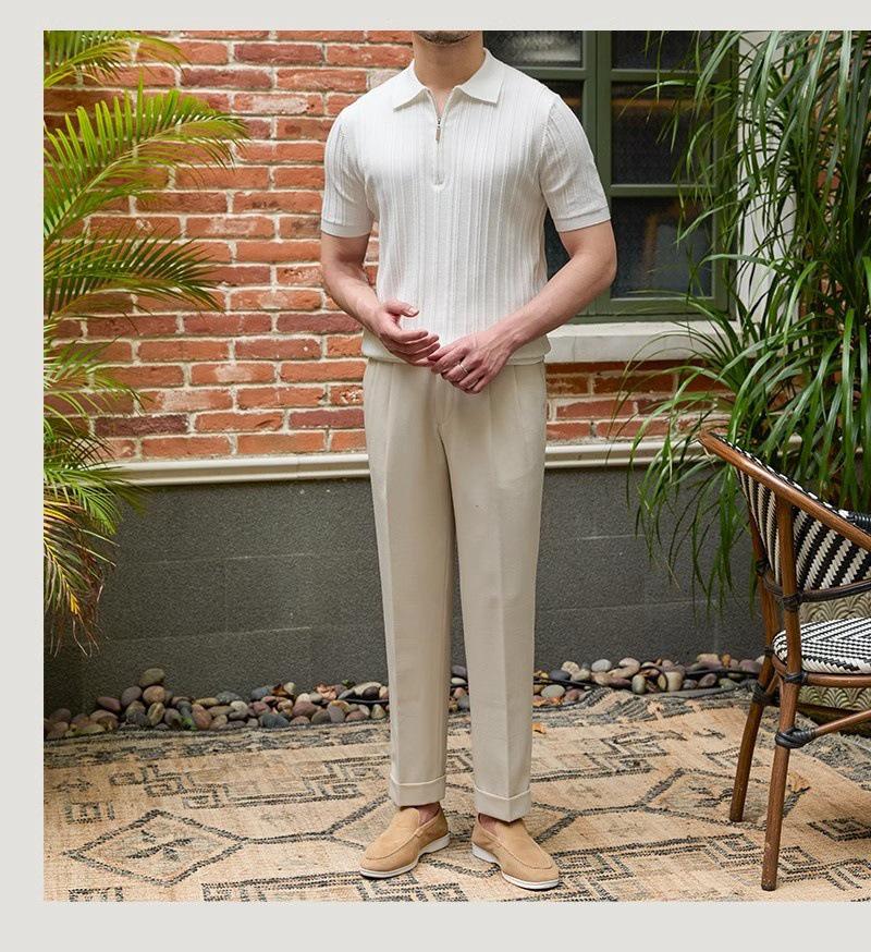 Men's 2024 Slim-Fit Short-Sleeve Polo Shirt - High-End Casual Summer Collared Top