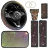 8-Piece Car Interior Set Steering Wheel Cover Seat Belt Pads Armrest Pad Gear Shift Knob Handbrake