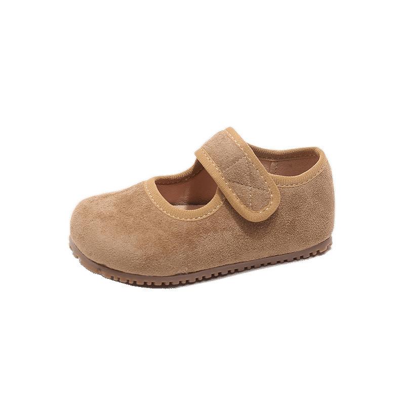 Girls Frosted Leather Mary Jane Shoes 2025 New Girls Shallow Mouth Birkenstock Shoes Mouth Velcro Doudou Shoes Single Shoes