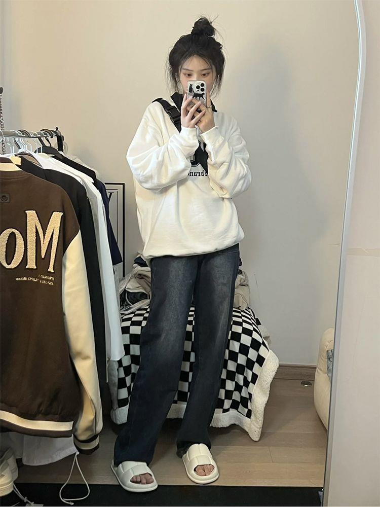 Japanese Harajuku Thin Lapel Sweatshirt: Women's Loose Korean-style Polo Collar Top