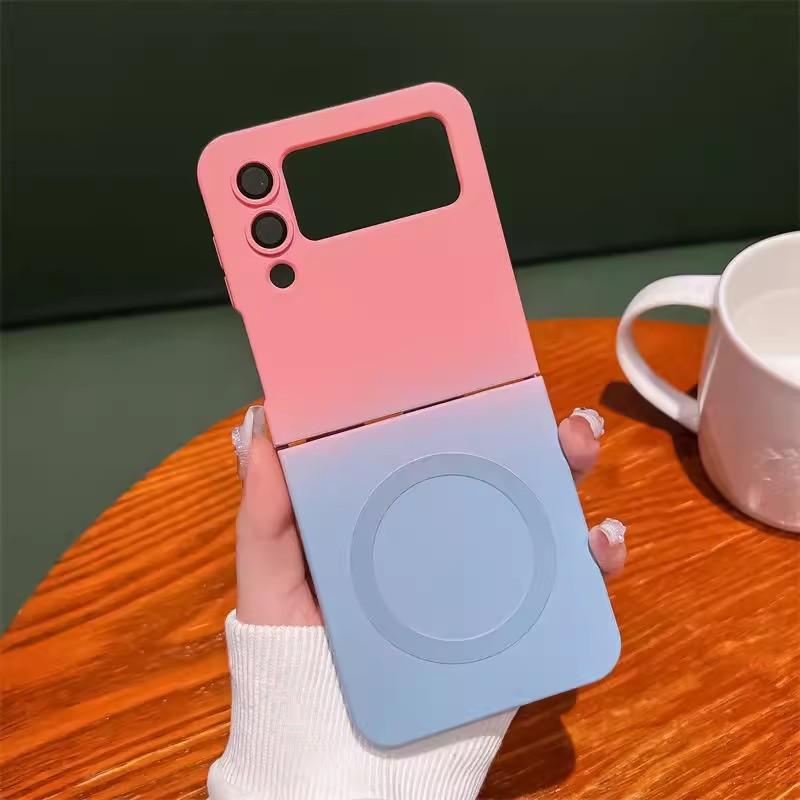 The Samsung ZFlip6 Folding Magnetic Phone Case Is Compatible with The Flip5 Gradient Soft Case and The ZFlip4 Full-coverage Tpu Protective Case
