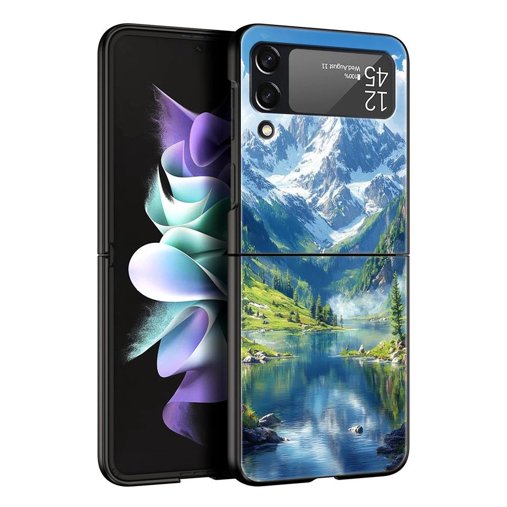 

Чехол для телефона с пейзажем горных вершин Для Samsung Galaxy Z Flip3 Flip4 Flip5 Чехол-оболочка Для Z Flip 3 4 5 6 7 Жесткая складная крышка Galaxy Z Flip 6