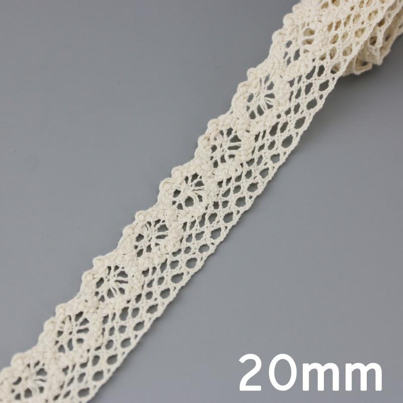 Baumwoll-Spitzenband Beige DIY Handgemacht Hochzeitsparty Basteln Geschenkverpackung Patchwork Gehäkelte Spitze (5 Meter/Lot)