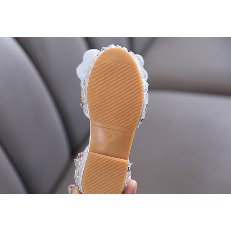 Autumn new style Korean-style girls' small/medium/large children's pearl princess leather flat shoes, dance performance shoes