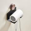 Walnut Wood Suction Cup Hair Dryer Holder: No-Drill, Wall-Mounted Storage Rack