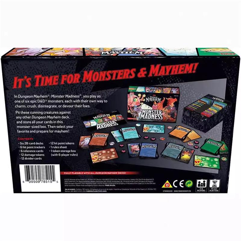 "Dungeon Mayhem" Is a Strategic Card Game for Kids, Featuring Wild Monsters, All In English.