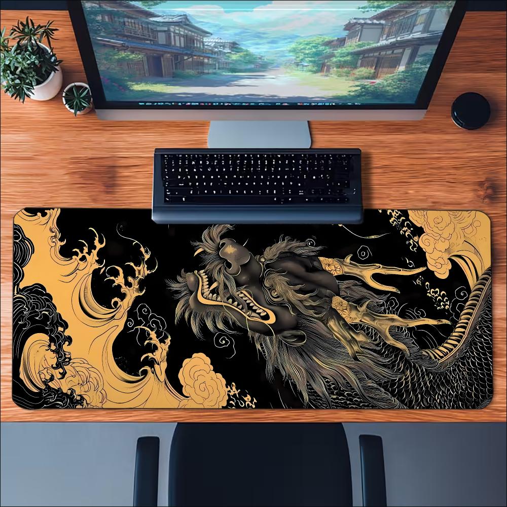 Oriental Dragon Art Large Desk Mat NonSlip Rubber Gaming Mouse Pad Keyboard Pad For Office Laptop Gamer Workstation
