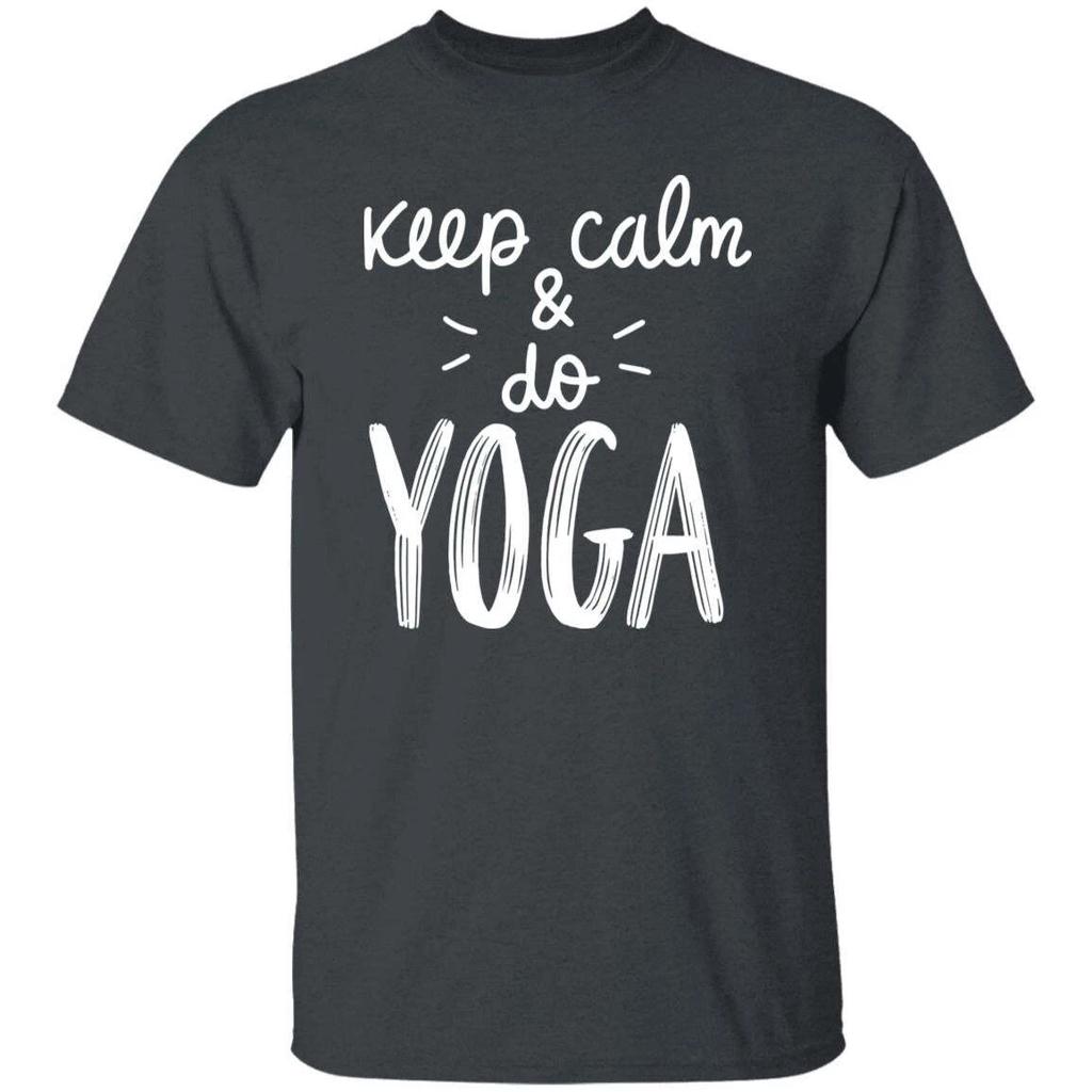 Keep Calm and Do Yoga Unisex Tshirt Yoga Teacher Tee Black Dark Heather Navy