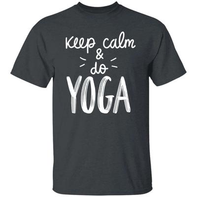Keep Calm and Do Yoga Unisex Tshirt Yoga Teacher Tee Black Dark Heather Navy