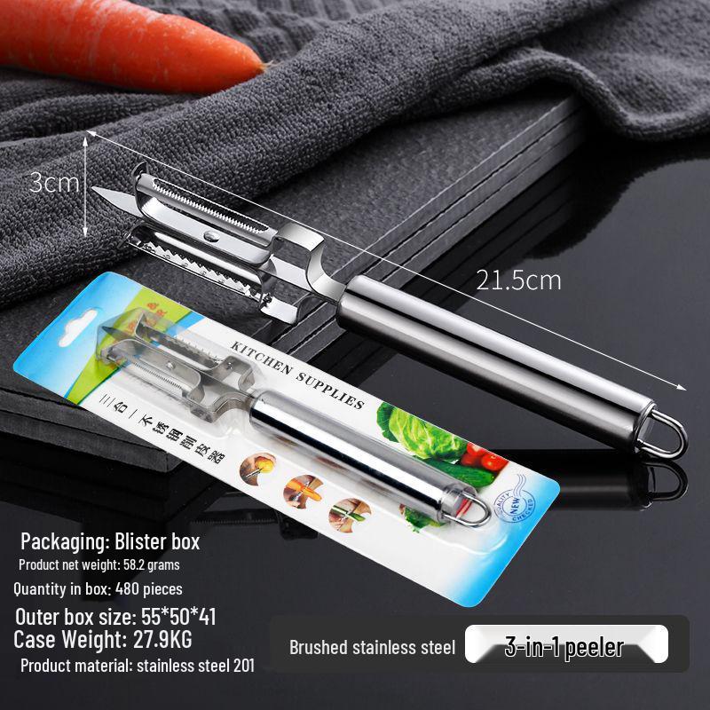 Stainless Steel Dual-Head Peeler & Vegetable Grater