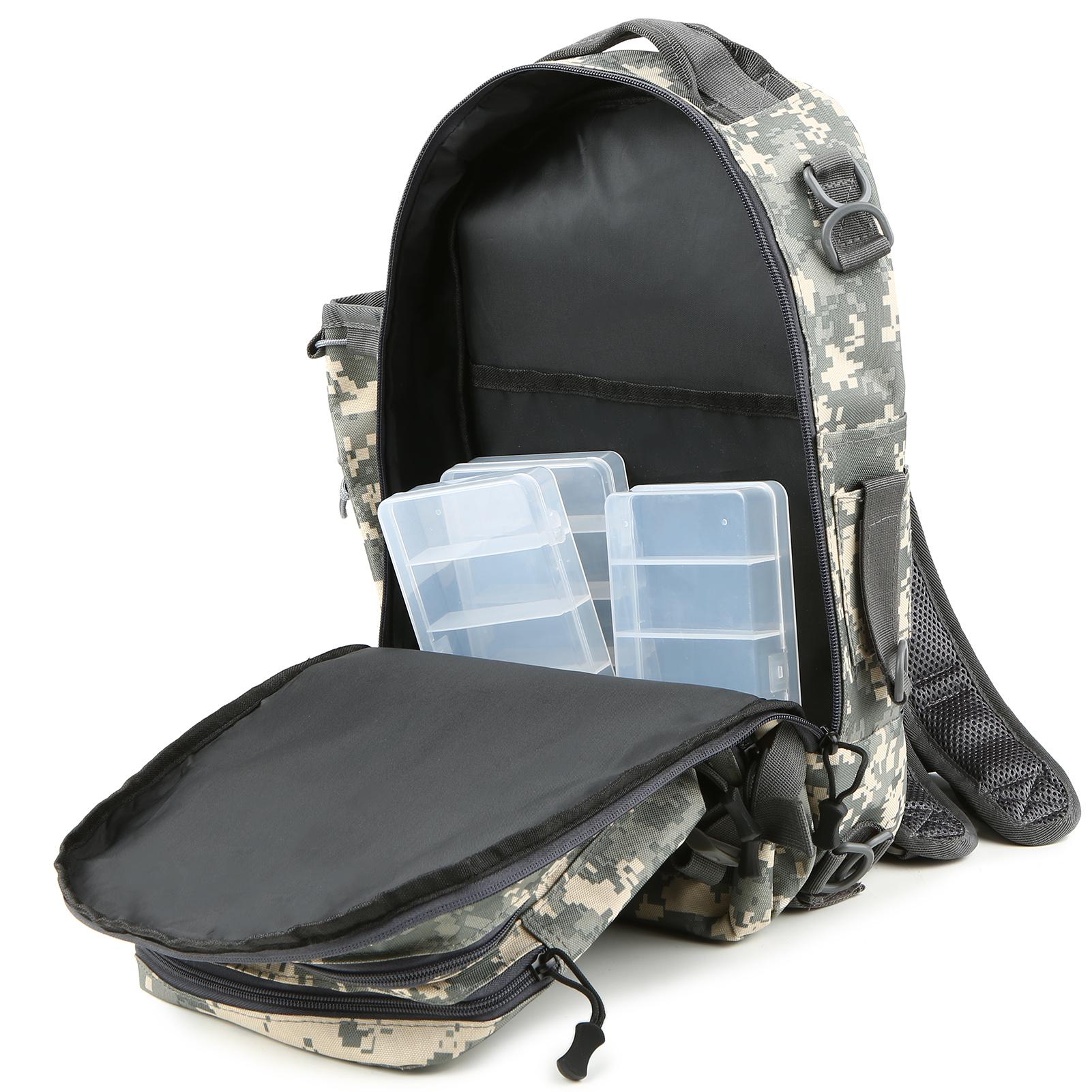 Fishing Tackle Backpack with 4 Trays Storage Bag Outdoor Shoulder Backpack Water-Resistant Fishing Gear Bags with 4 Tackle Box Fishing Gear Bag