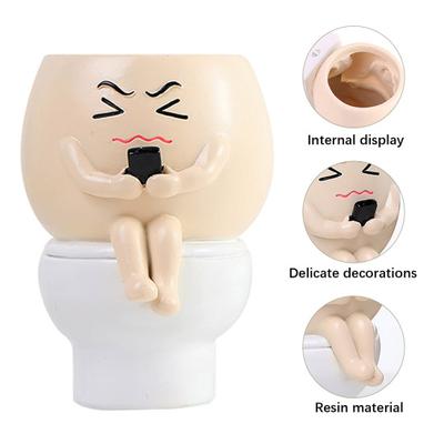 Yousheng Face Planter Hrnec Pryskyřice Kamarád na záchodě Květináč Stolní dekorace Sukulentní květináč pro domácí kancelář Pokojové rostliny Milovníky rostlin Dárek