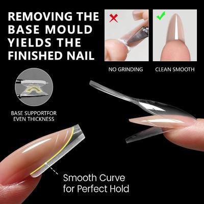 60/240/300 Pcs Sandwich Nail Forms 15 Size Oval Extension Dual Form No Paper Forms Needed For Easy Nail Extensions