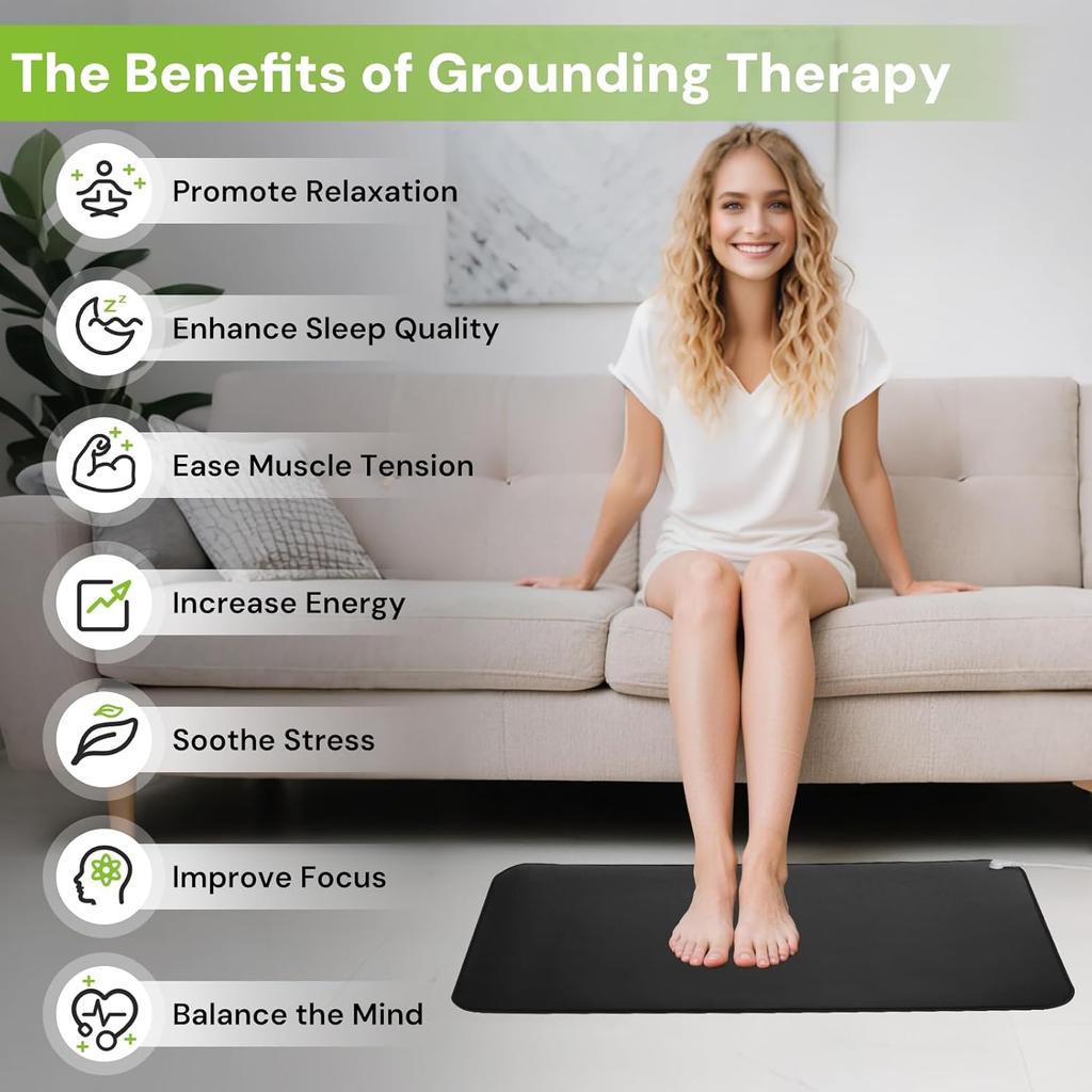 35.4"x23.6" Grounding Mat Conductive Pad Home Use Connect To Earth's Natural Surface Indoors