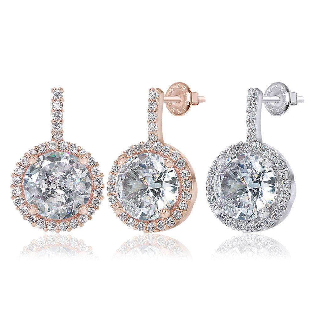 14K G.F. Bold One Stone Earrings Ea0941