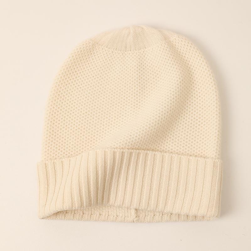 Wool Cashmere Custom  Knitting  Double Layer Women s Luxury Fashion Cute Thermal Knit Cap 23.5*21cm белый