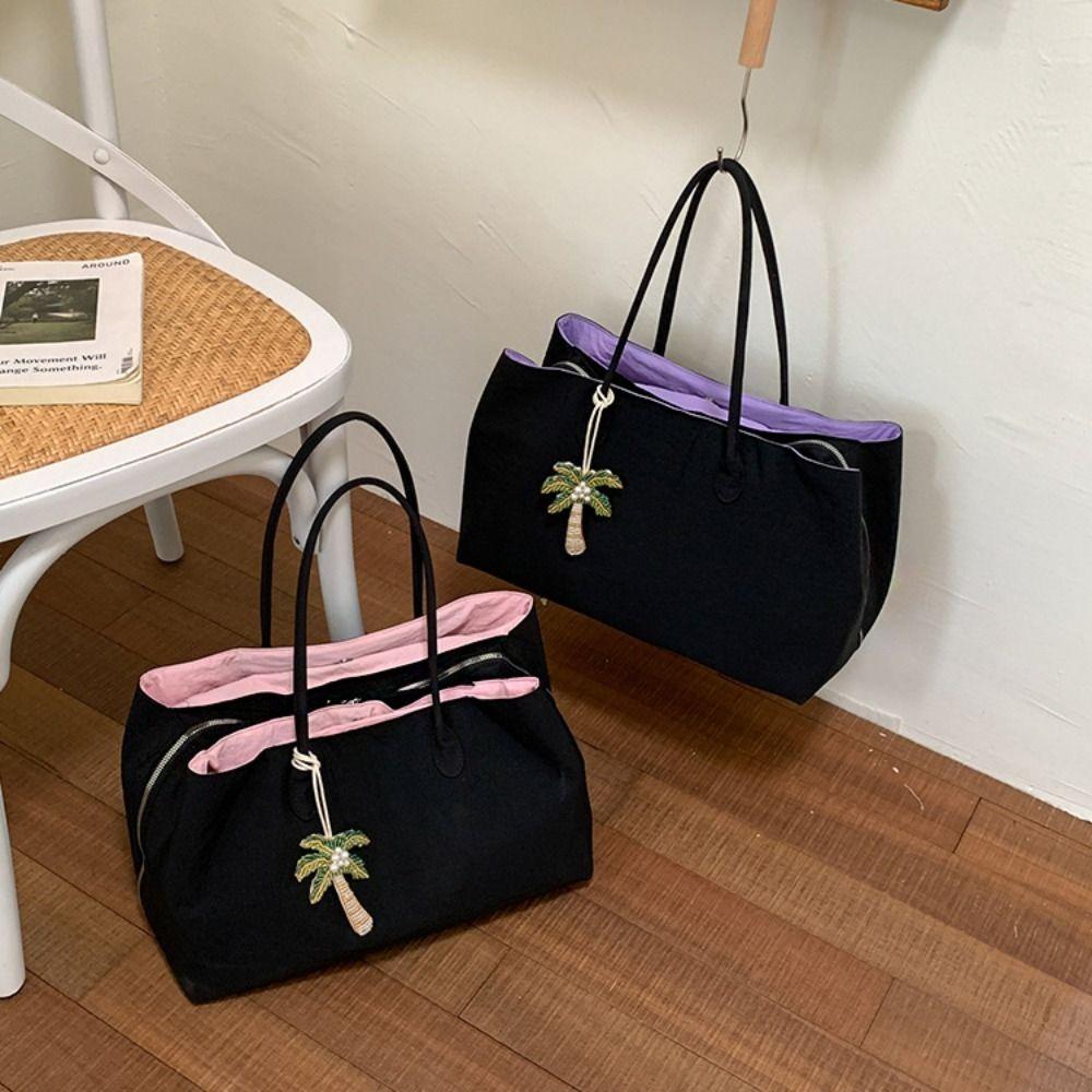 Elegant Nylon Tote Bag Waterproof Computer Bag Top-handle Nylon Shoulder Bag Shopping